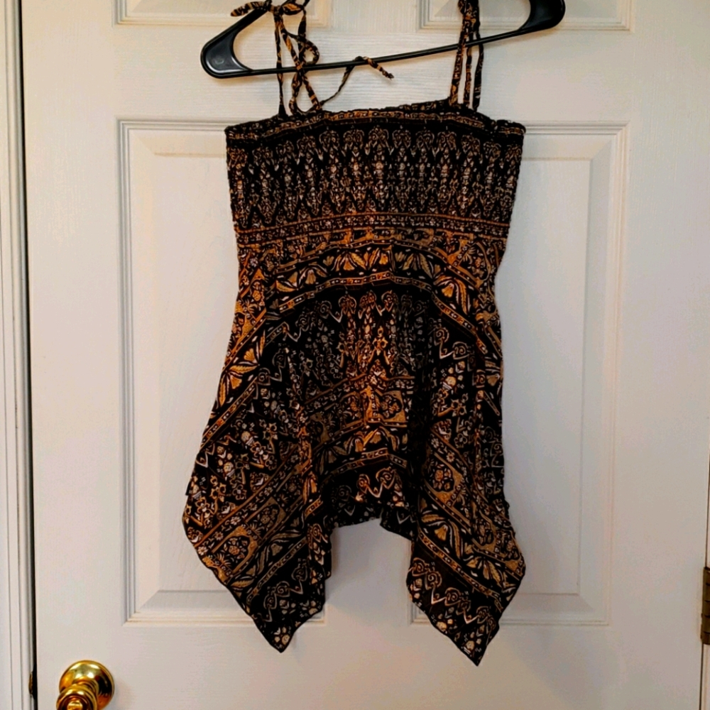 Asymmetrical Handkerchief Blouse
